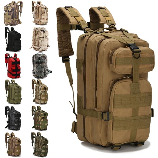 Herr Camouflage Molle Bag Dragkedja High Density Tactical Backpacks Svart One Size