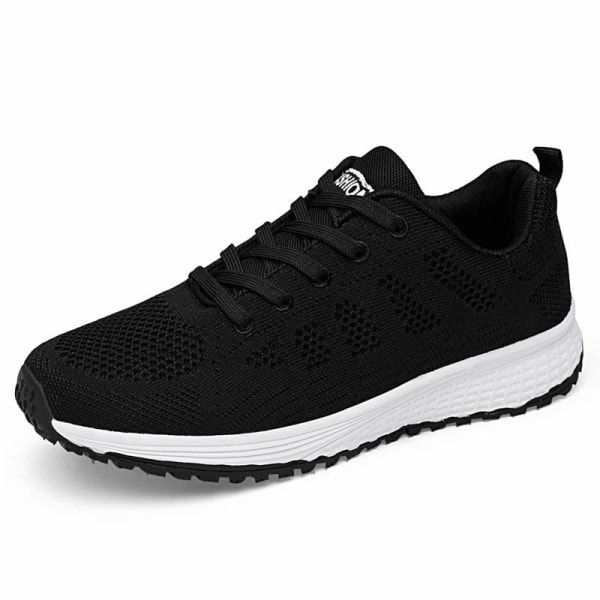 Löparsneakers för damer som andas casual atletiska skor Black,36