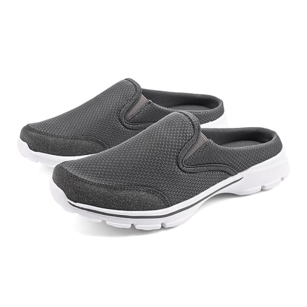 Unisex Flat Shoes Loafers Selkänojattomat kävelylenkit Hengittävät Dark Gray 44 men