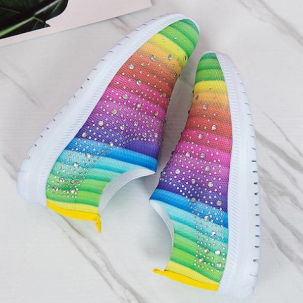 Platta Sneakers Damer Casual Fritidsskor Multicolored 36