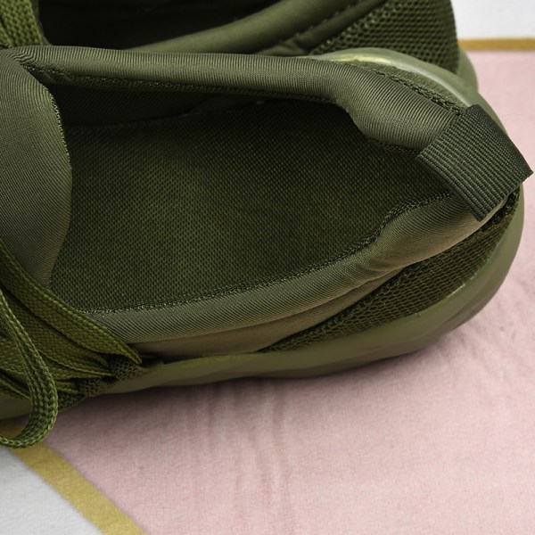 Stilfulde sneakers til kvinder, sportssneakers med snøre, fritidssko Militärgrön US 8.5