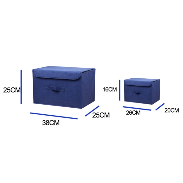 Sammenfoldelig opbevaringsboks med låg Opbevaringsboks kan vaskes Himmelblå 38x25x25cm(14.96x9.84x9.84")