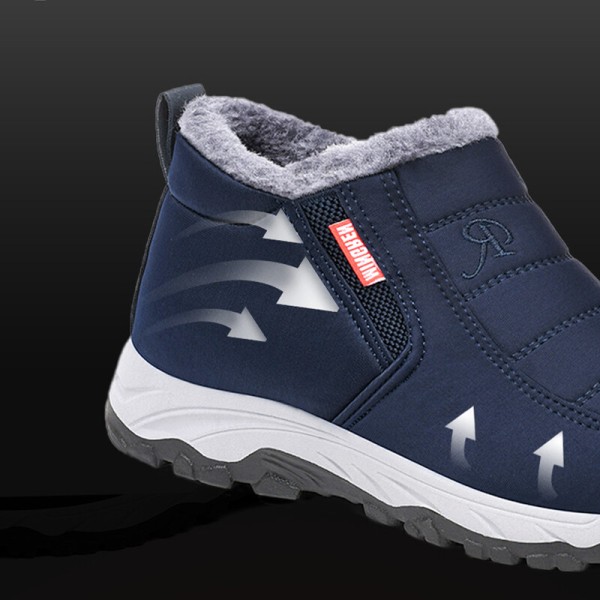Män Comfort Slip On Casual Shoe Anti-Slip Rund Toe Snow Boots Blå 40