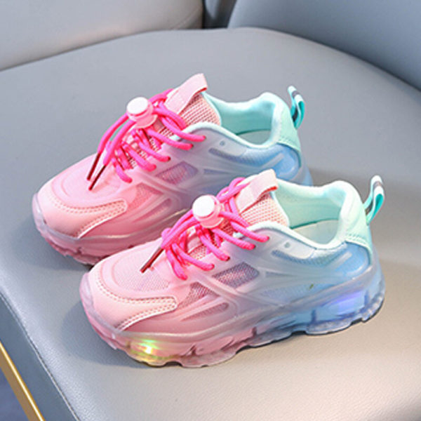 Børne Sneakers Luminous Løbesko Mesh åndbare sneakers Rosa 28