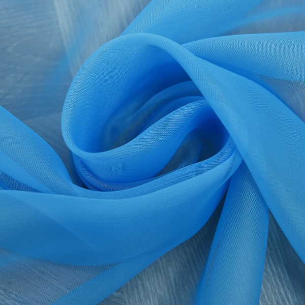 Gennemsigtigt voile vinduesgardin forhæng Tørklæder Rumdørsdeler Tulle Blue 100X200cm