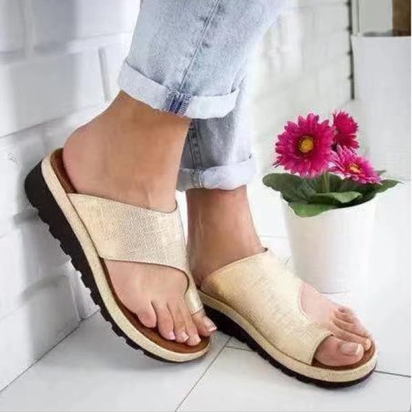 Comfy Platform Sandaler til kvinder Casual Slipper Anti-Slip udendørs Leopardmönster 43