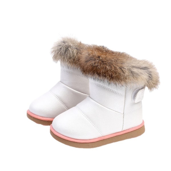 Vinter Flickor Barn Snö Mjuk Boot Päls Varm Ankel Casual White 27