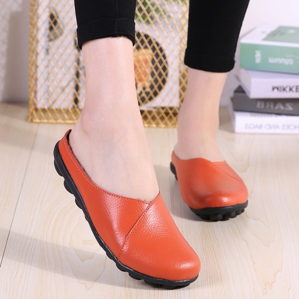 Naisten casual kengät Closed Toe Slip on Flats Slides Street Orange 42