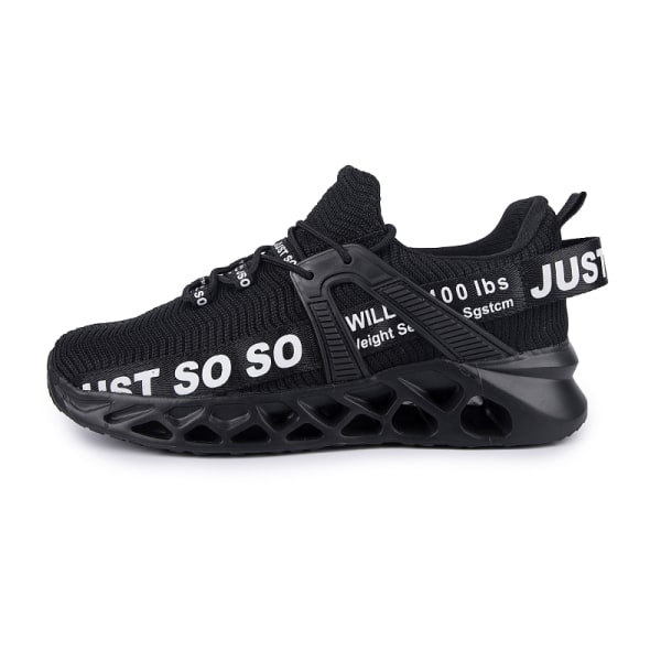 Unisex Athletic Sneakers Sports Løbetræner åndbare sko Black,37