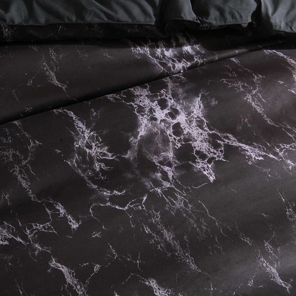 3 delar marmor täcke cover linjal Sängkläder Set Örngott Black,200x230cm
