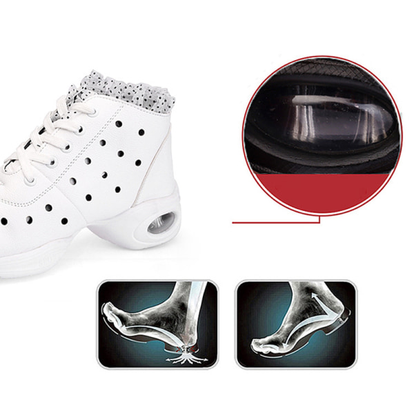 Dam Komfort Jazz Skor Athletic Non Slip Shoe Dancing Sneaker Vit-1 39