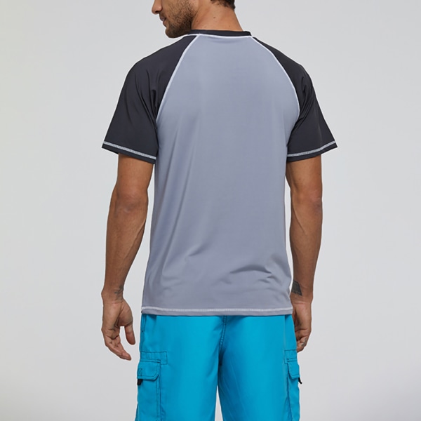 Herr kortärmad skjorta Dykning Surfing Badkläder UV-skydd Topp Light Gray,XL