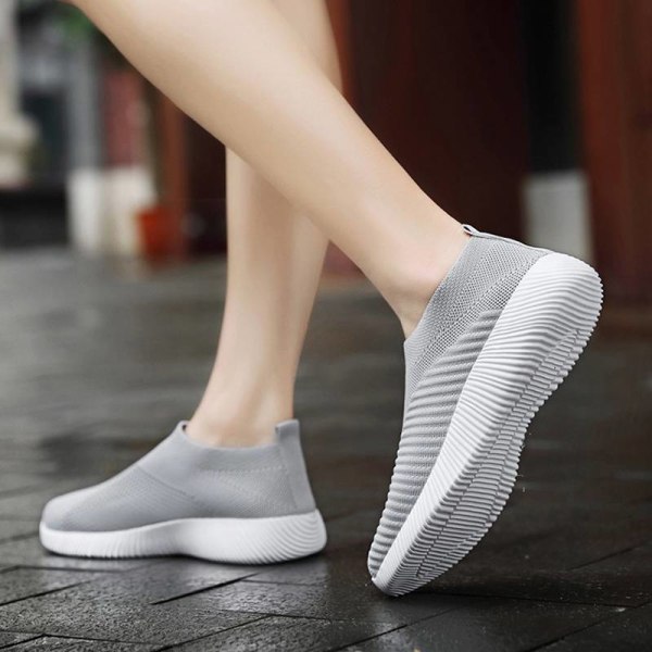 Dam Elastisk Sock Sneaker Outdoor Athletic Non-Slip Gray,41