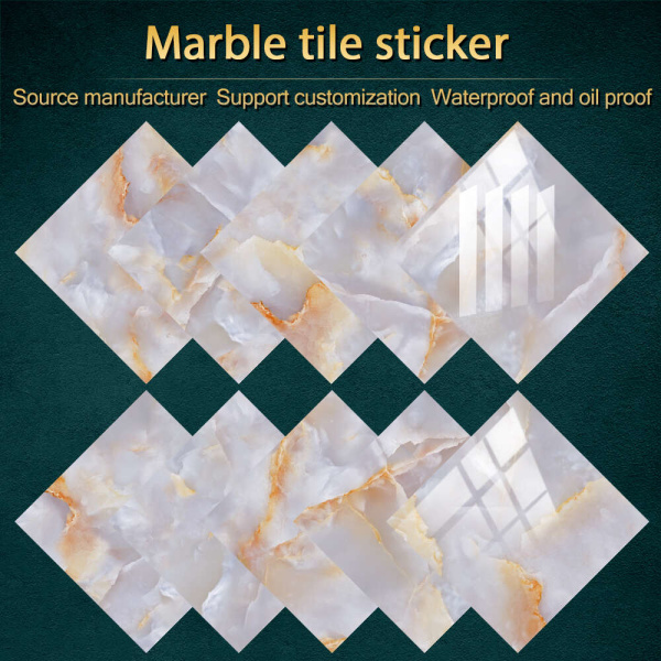 Marmor Peel And Stick Fliser Mural Stickers Aftagelig væg Decal MZ-2-351 WxL: 12x12"