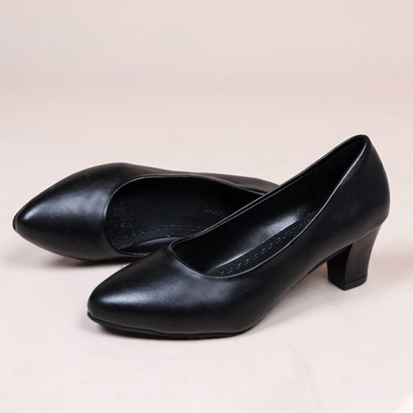 Kvinnor Slip On Heels Skor Spetsiga tå Arbetskläder Black 35