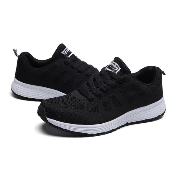 Löparsneakers för damer som andas casual atletiska skor Black,35