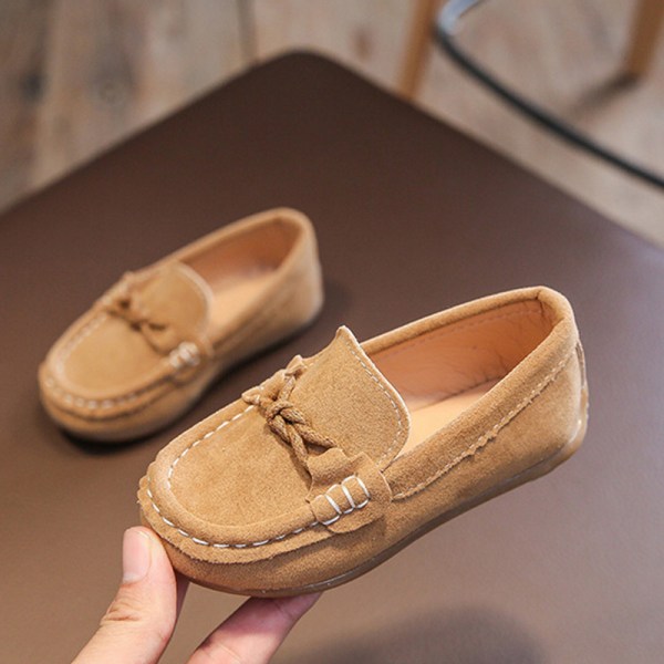 Boys Bownot Suede Upper Boat Kengät Pehmeä Hollow Out Moccasins Brun-2 31