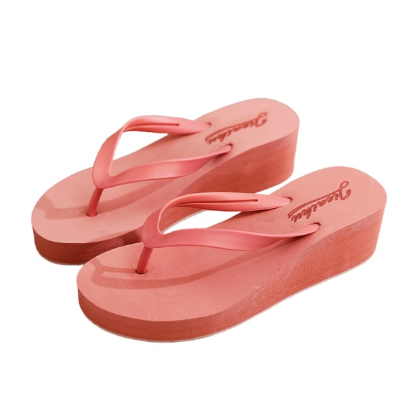 Naisten varvastossut korkeakorkoiset sandaalit rantatossut sisäkäyttöön, yksinkertaiset Orange 36