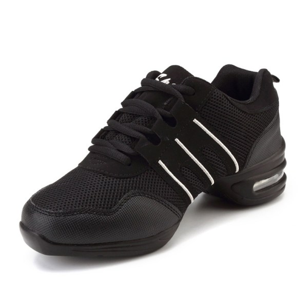 Voksne børn polstrede dansesneakers Walking Dance Sko Black Gray 40