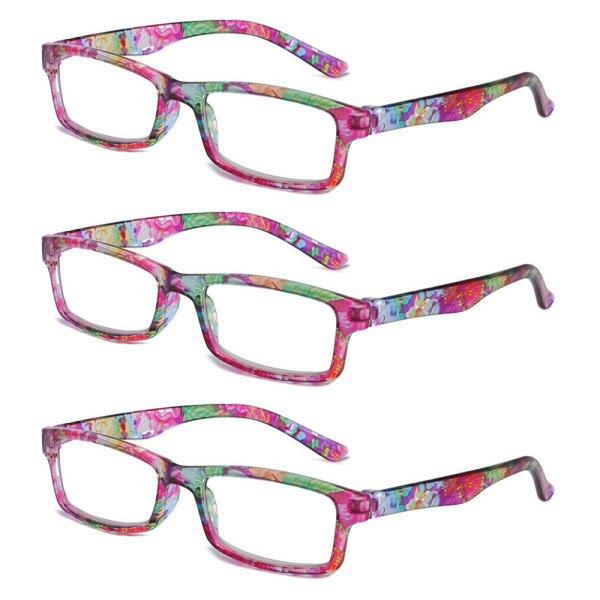 Herr Dam Glasögon Läsglasögon Glasögon Läsare Lila blomma mönster +250