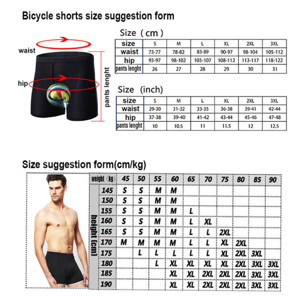 Men 3D Gel Vadderade Cykel Shorts Underkläder Korta Byxor Green XXL