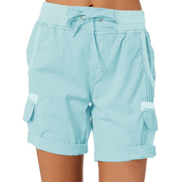 Dam Casual Cargo Shorts Sommar Casual Cargo Shorts Light Blue 3XL