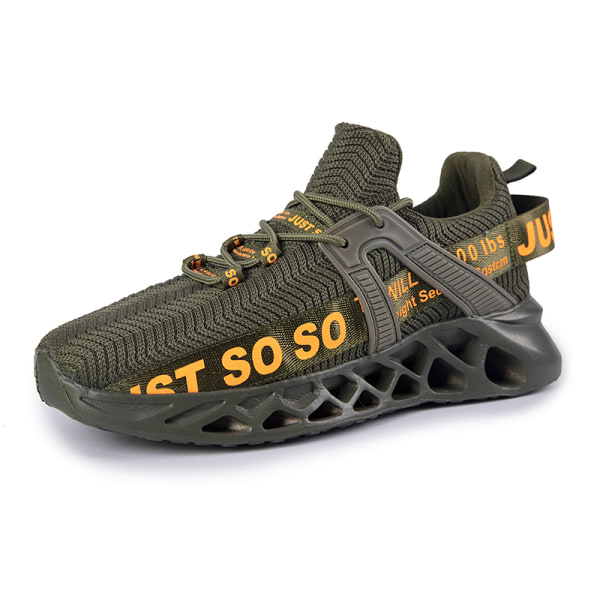 Unisex Athletic Sneakers Sports Løbetræner åndbare sko Army Green,44