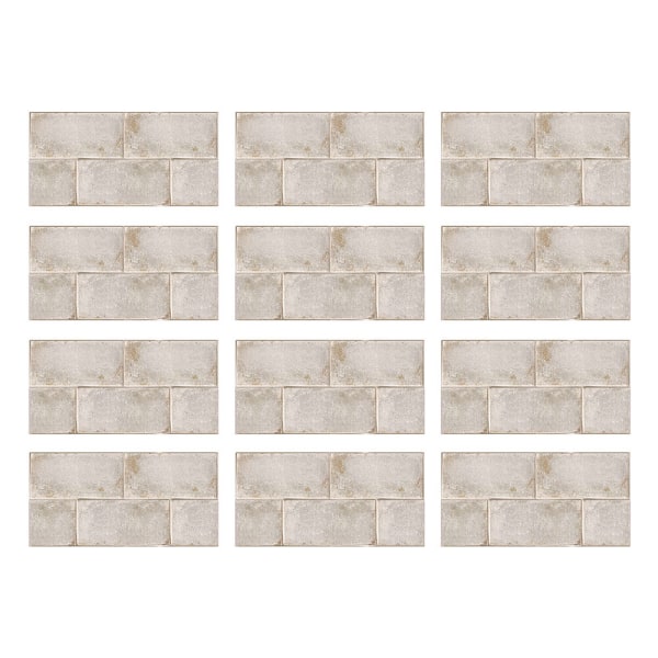 Brick Backsplash kakel självhäftande väggdekaler Väggdekaler VB015 12x6"x4 Pieces
