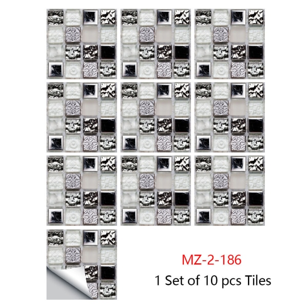 10 stk PVC-klistermærker Decal Peel And Stick Tile Backsplash Fliser 13# 30 cm*30 cm