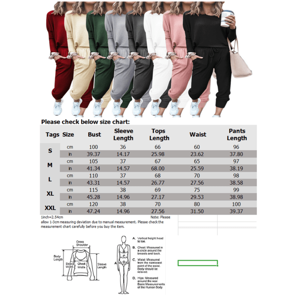 Naisten set pitkähihaiset topit+housut, housut, kotivaatteet Claret,S