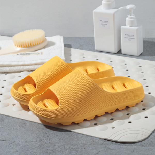 Unisex ensfarvede hjemmesko sommer strandsko åndbar sandal Yellow,36/37