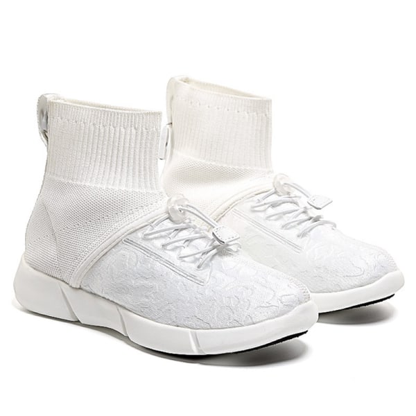 Neutral let sportssko rulleskøjter sokker lysende sko 34,White (Mid Top)