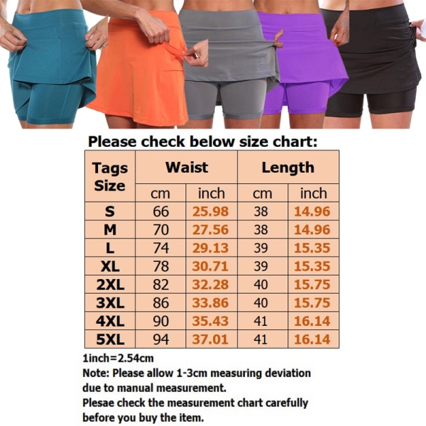 Kvinnor High Waist Yoga Shorts A-line kjol Sport Shorts Orange XL