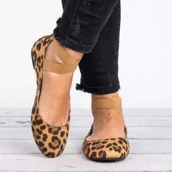 Kvinder Flats Comfort Casual Sko Slip On Leopard Print Mary Jane Leopardmönster 41