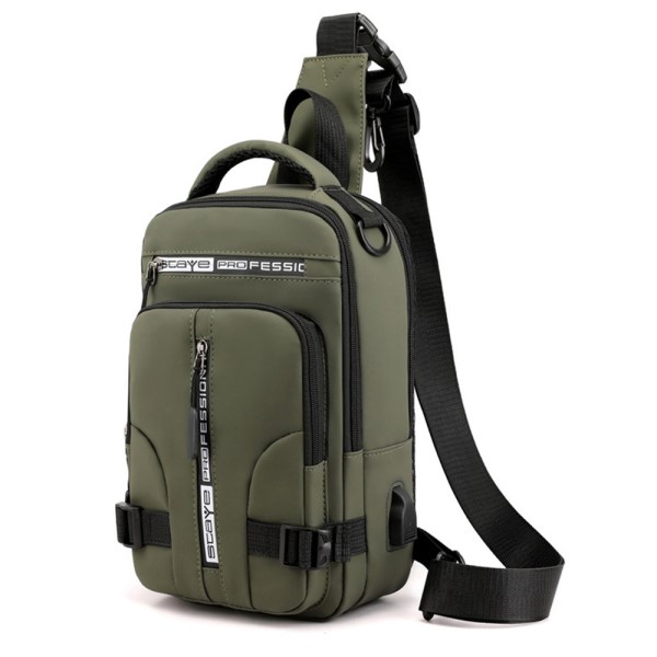 Herre Sling Bag Chest Pack Daypack Skulder Multipurpose Rygsæk Amry Green