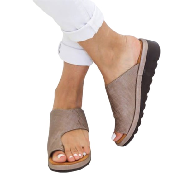 Comfy Platform Sandaler til kvinder Casual Slipper Anti-Slip udendørs Kaki 39
