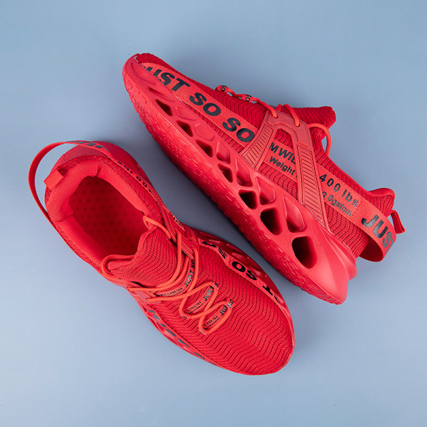Unisex Athletic Sneakers Sports Løbetræner åndbare sko Red,44