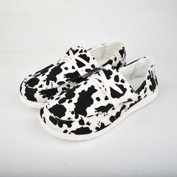 Kvinder Slip On Casual Shoes Flat Flats cow pattern 38