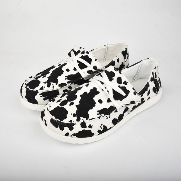 Kvinnors Slip On Casual Shoes Flat Flats cow pattern 36