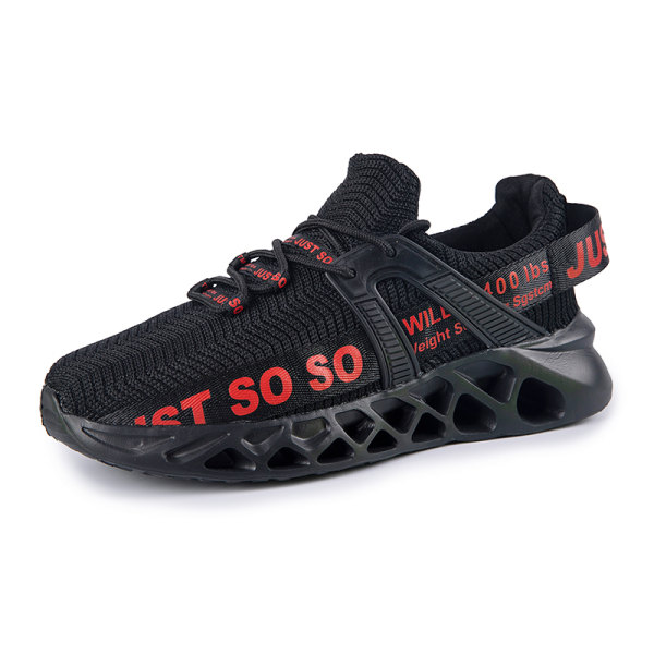 Unisex Athletic Sneakers Sports Løbetræner åndbare sko Black Red,41