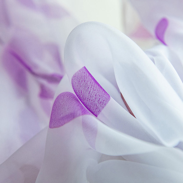 Floral Sheer Voile Verhot Drape Room Door Jakaja Panel Huivi Purple 100X200cm