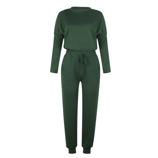 Naisten set pitkähihaiset topit+housut, housut, kotivaatteet Dark Green,L