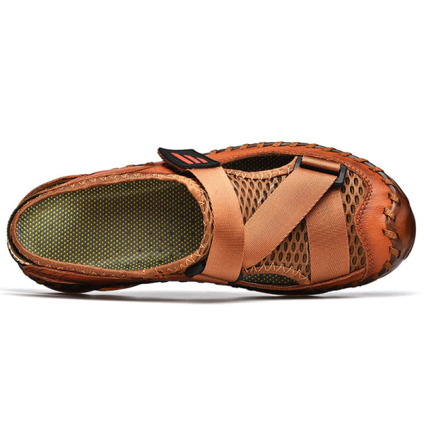 Lätta sommarlägenheter för män Andas bekväma sandaler Brown,39