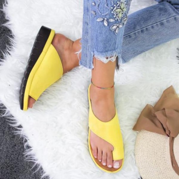 Comfy Platform Sandaler til kvinder Casual Slipper Anti-Slip udendørs Gul 41