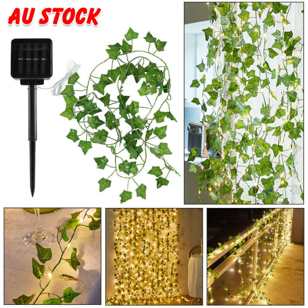 Konstgjorda växter - Green Leaf Vines - Murgröna String Lights 10M 100LED Battery Operated Excluding batteries