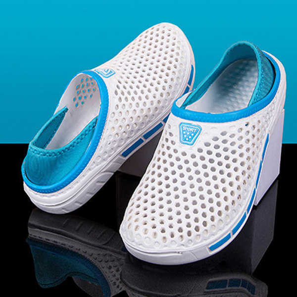 Unisex ihåliga platta skor sommartofflor strandskor white 44