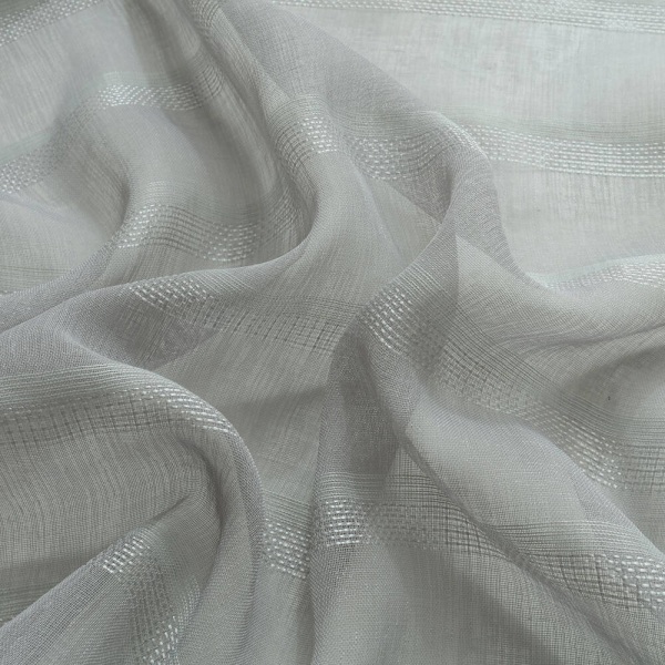 Panel Sheer Voile Linen Textured Rod Pocket Treatments Gardiner Grå W: 52" x H: 54"