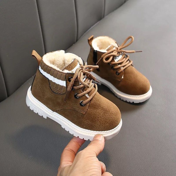 Toddler Vintage pehmovuorattu lämmin saappaat casual rennot nilkkurit Khaki-varmfodrad 23