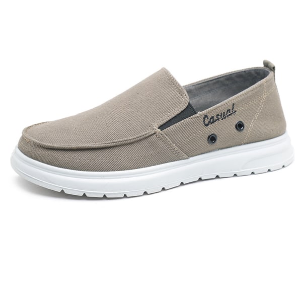 Herre Slip On Flats Casual Canvas Sko Komfortable sneakers Kaffe 41