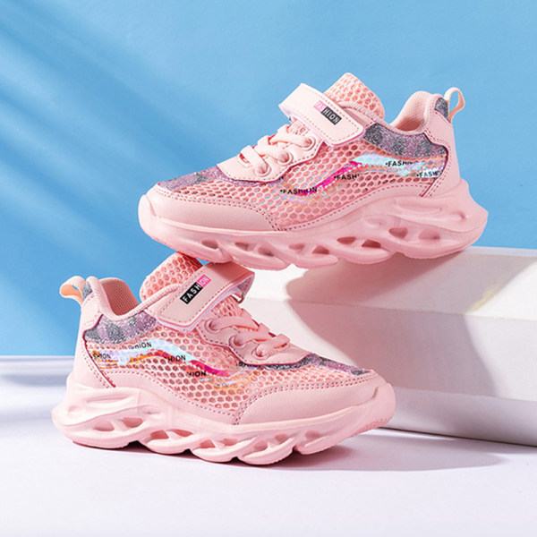Barn flickor kardborre casual mjuk sula sneakers Pink 29 cd83 | Pink | Mesh  Cloth | Fyndiq